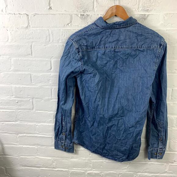 BP.Alex Costa Women's Collared Denim Button Down Shirt Long Sleeve Blue Size S - Picture 2 of 5